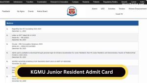KGMU Junior Resident Admit Card 2023 Download, admit card Exam Date & Pattern